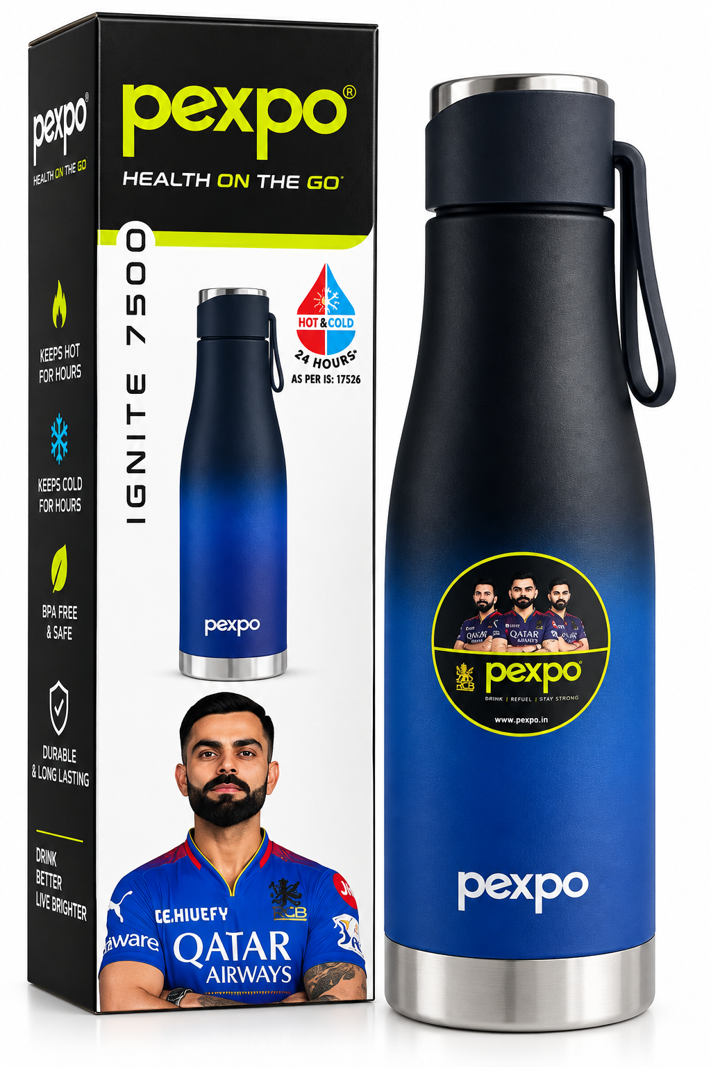 Go24 pexpo Stainless Steel Water Bottle Ignite