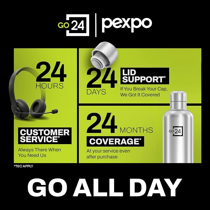  Go24 pexpo Stainless Steel Insulated Flask Orio Silver 980ml | Hot and Cold Flask | ISI Certified Steel Bottle | 3 Layer Insulation | Leakproof | For Home,...